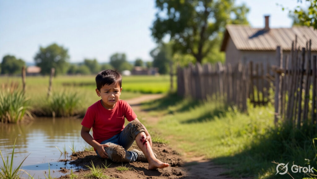 sharing story for kids boy injured