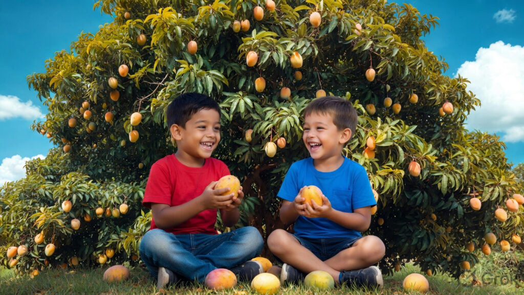 sharing story for kids sharing mangoes