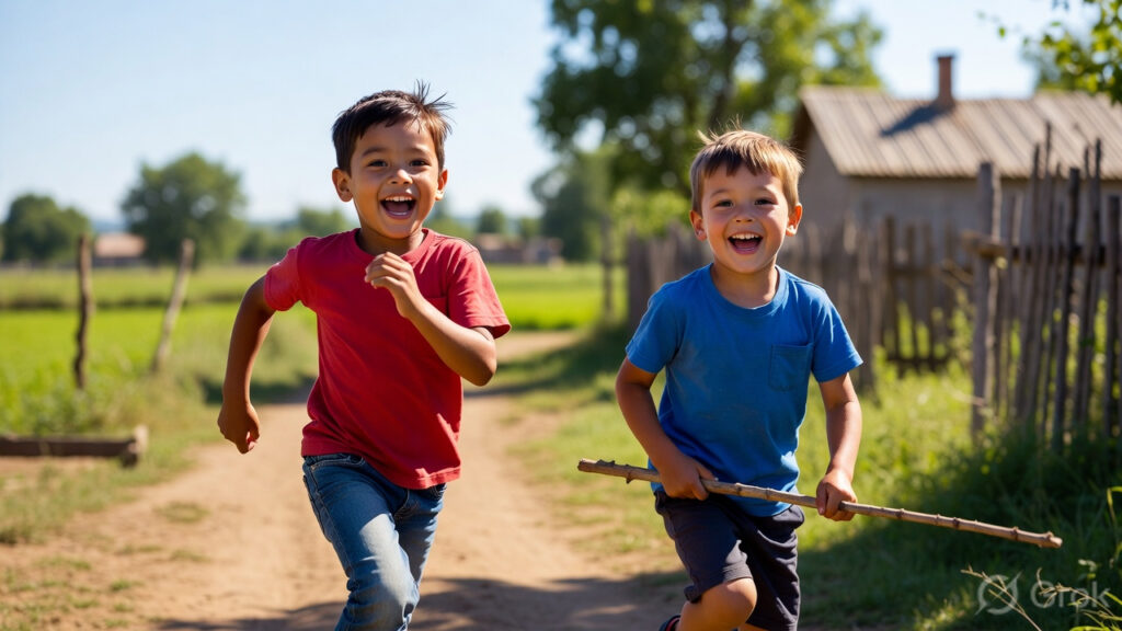 sharing story for kids two friends playing
