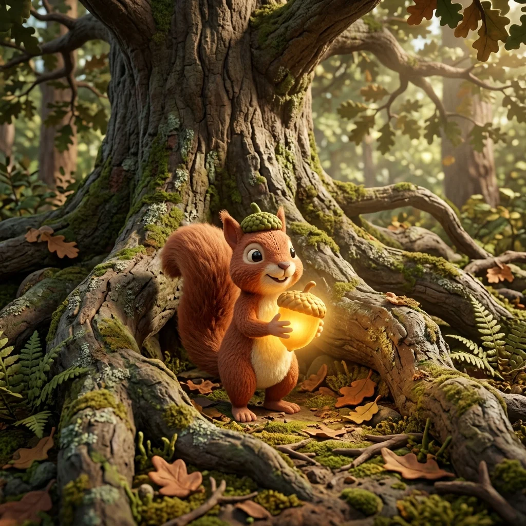 Sammy the Squirrel's Magical Acorn of Kindness Chapter 1 illustration - kindness story for kids