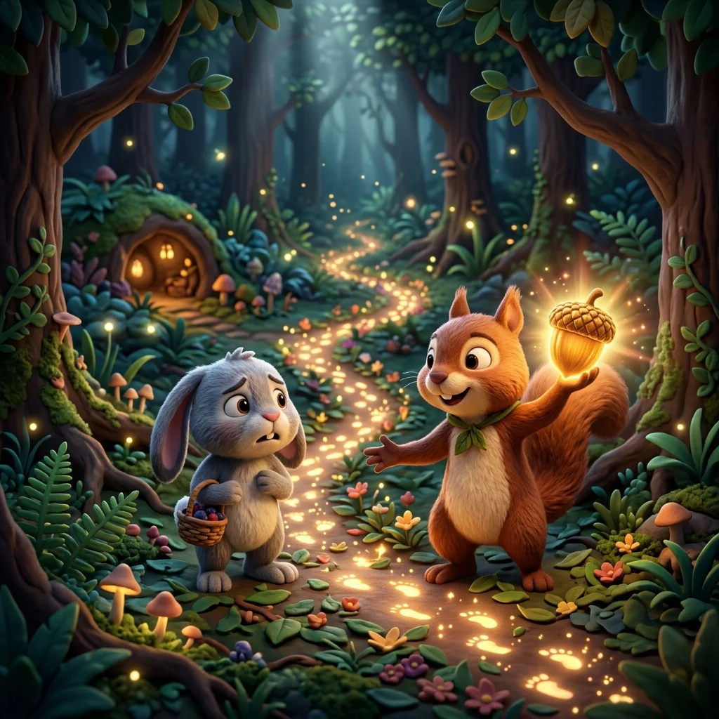 Sammy the Squirrel's Magical Acorn of Kindness Chapter 4 illustration - kindness story for kids