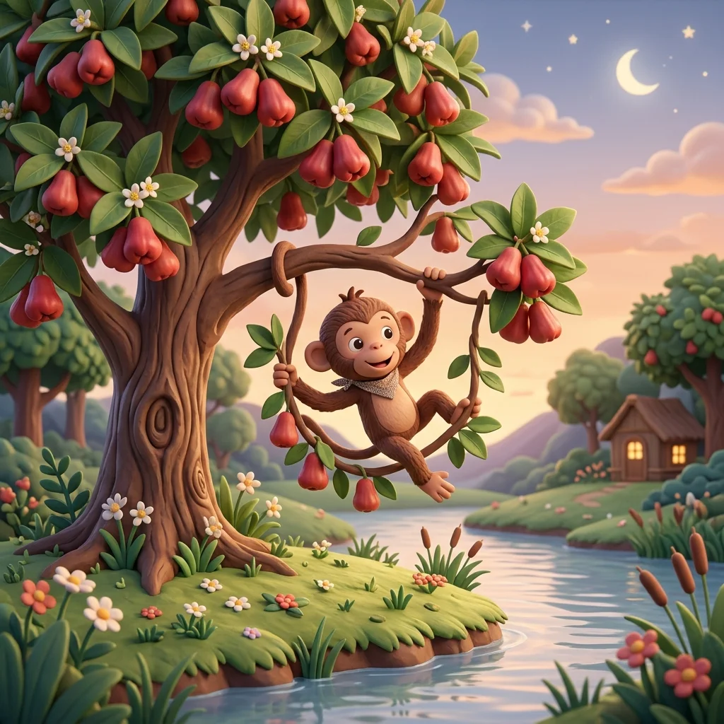 The Sweet Rose Apple Tree - Clever Monkey and the Crocodile Story
