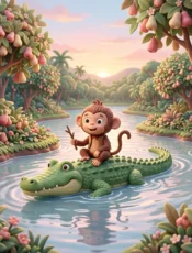 Panchatantra Stories for Kids: The Clever Monkey and the Crocodile 🐒🐊