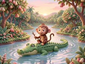 Panchatantra Stories for Kids: The Clever Monkey and the Crocodile 🐒🐊