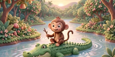 Panchatantra Story for Kids: The Clever Monkey and the Crocodile