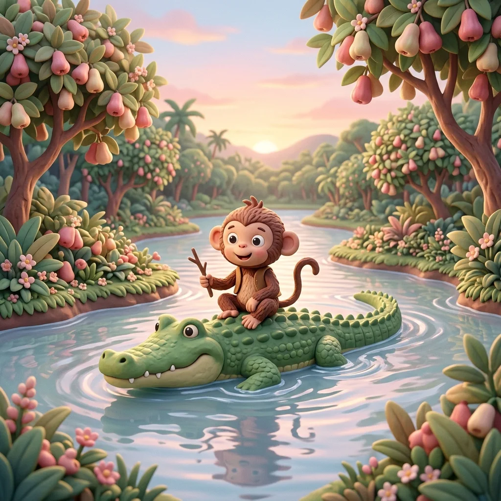 Panchatantra Stories for Kids: The Clever Monkey and the Crocodile ππ