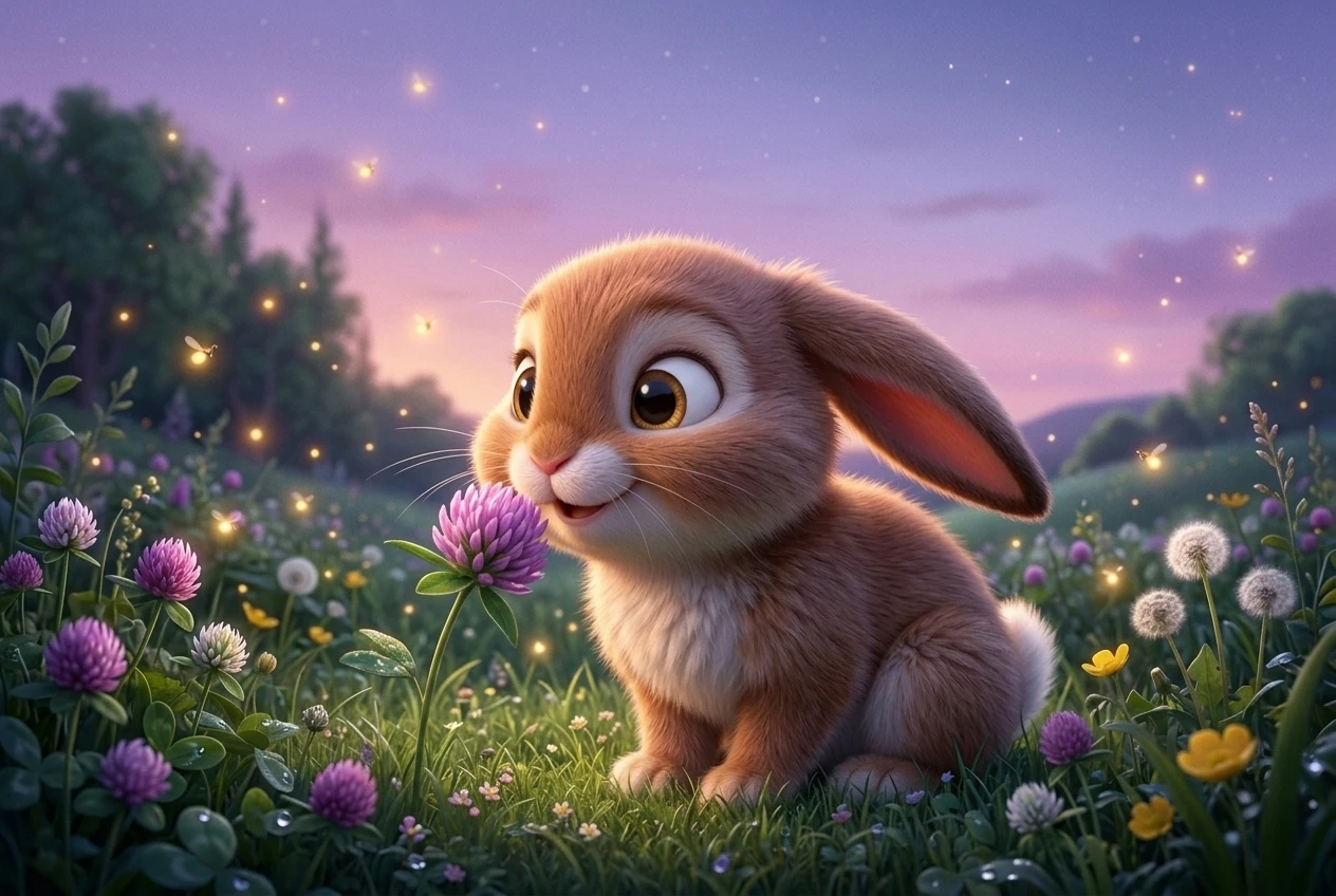 Ruby rabbit in clover meadow - bedtime story for kids