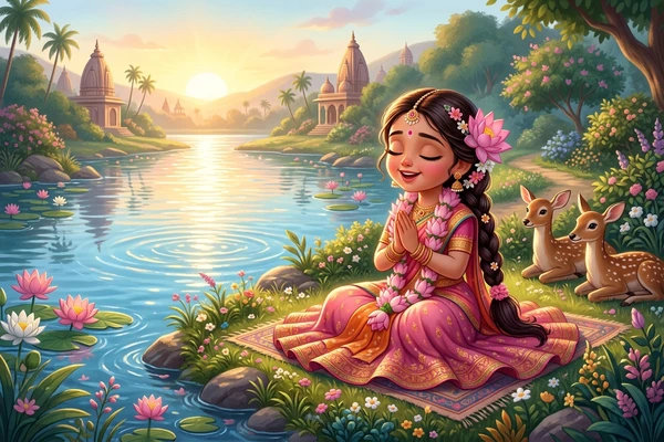 Singing for Krishna in devotional stories for kids