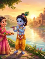 పిల్లల భక్తి కథ: చిన్ని కృష్ణుడి ప్రేమ మరియు అమూల్యమైన కానుక