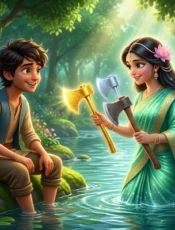 బంగారు గొడ్డలి కథ: నిజాయితీకి బహుమతి