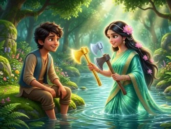 బంగారు గొడ్డలి కథ: నిజాయితీకి బహుమతి