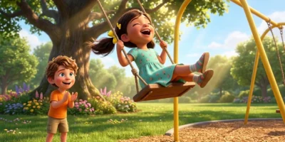 Sharing Story for Kids: Delightful Swing Turns Story