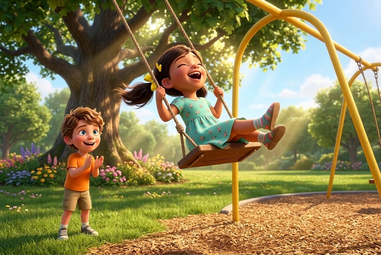 Sharing Story for Kids: Delightful Swing Turns Story